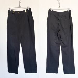 St John Sport Pants Stretch Chino High Rise Black Gold 6 Basic Office Staple
